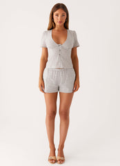 Adalina Shorts - Grey Check