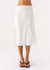 Alec Midi Skirt - White