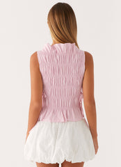 Alysa Shirred Top - Pink