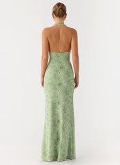 Ask You Twice Maxi Dress - Blurred Lime
