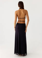Astraeus Beaded Sequin Maxi Dress - Black