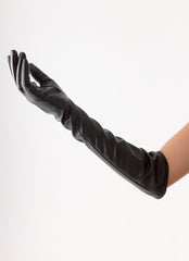 Attalina Faux Leather Gloves - Black