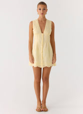 Burning Bright Mini Dress - Butter Yellow
