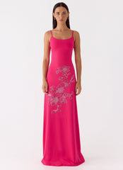 Carmine Embellished Maxi Dress - Fuchsia