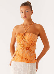 Catalina Sequin Top - Orange