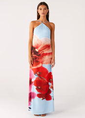 Chloe Maxi Dress - Turquoise Bloom