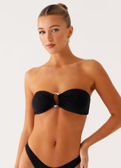 Cuba Strapless Bikini Top - Black