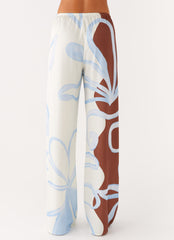 Deacon Low Rise Pants - Bloom Wave Print