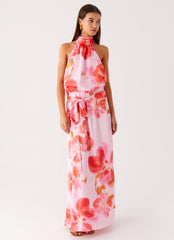 Diablo Backless Maxi Dress - Blushing Blossom