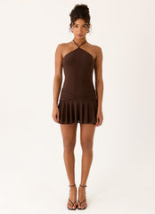 Elektra Mini Dress - Chocolate