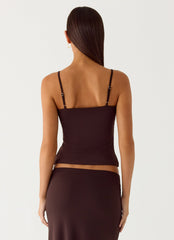 Garrix Bead Cami Top - Chocolate