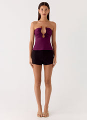Hari Strapless Top - Plum