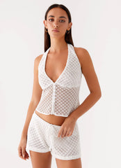 Imaan Halter Top - White