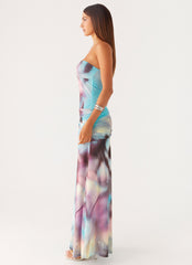 Isle Escape Mesh Maxi Dress - Sea Splash