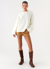 Jack Oversized Knit Sweater - Cream