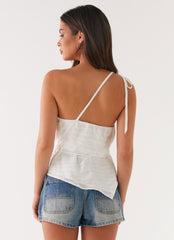 Joanne One Shouder Top - White