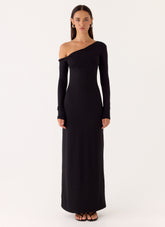 Jordana Twist Maxi Dress - Black