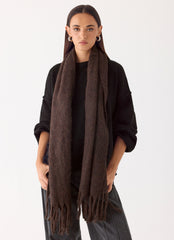 Keep Me Warm Knit Scarf - Chocolate