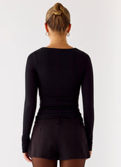 Kiely Long Sleeve Top - Black