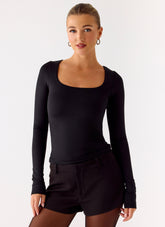 Kiely Long Sleeve Top - Black