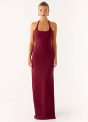Kill This Love Ribbed Maxi Dress - Dark Cherry