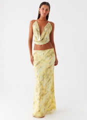 Kylo Low Rise Maxi Skirt - Yellow Tie Dye