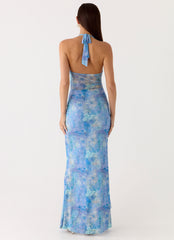 Last Sequence Maxi Dress - Aqua Paisley