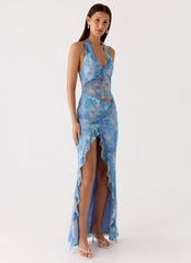Last Sequence Maxi Dress - Aqua Paisley