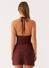 Mabel Halter Top - Chocolate