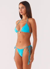 Natti Shell Halter Bikini Top - Turquoise Blue