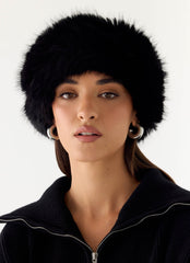 North Pole Faux Fur Headband - Black