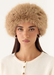 North Pole Faux Fur Headband - Cream