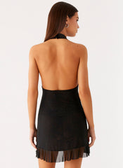 Odrella Sequin Mini Dress - Black
