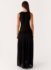 Off Grid Crochet Maxi Dress - Black