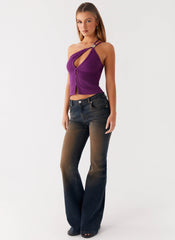 Oregon Flared Denim Jeans - Dirty Black Wash