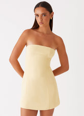 Ayanna Strapless Mini Dress - Yellow