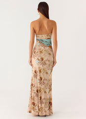 React Strapless Maxi Dress - Desert Blur