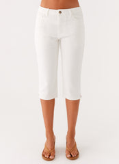Rocco Denim Capri Pants - Off White