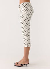 Rue Capri Pants - White Polkadot