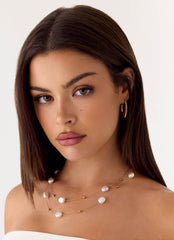 Serena Pearl Necklace - Pearl/Gold