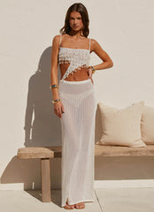 Shellbound Crochet Maxi Dress - Ivory