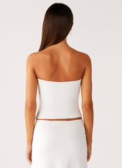 Shoreline Glow Strapless Top - Off White