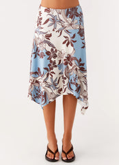 Skye Midi Skirt - Bluewood Blossom