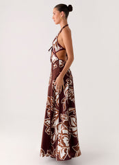 Sonnet Maxi Dress - Espresso Meadow