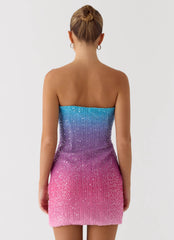 Step Closer Sequin Knit Mini Dress - Disco Ombre