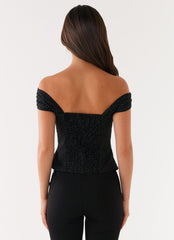 Tamera Top - Black Polka Dot