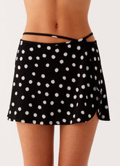 Walker Mini Skirt - Black Polka Dot