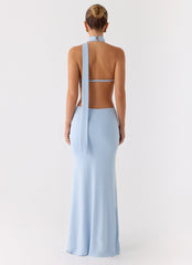 Warning Signs Maxi Dress - Blue