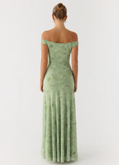 Wasting Time Maxi Dress - Blurred Lime
