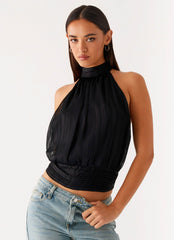 Willow Chiffon Top - Black
